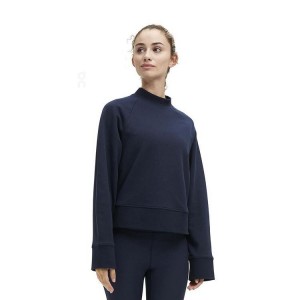 On Cloud Crew Neck Sweatshirts Dam Marinblå | On_SE9075