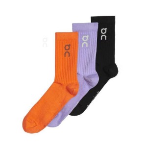 On Cloud Logo 3-Pack Strumpor Dam Orange Lila Svarta | On_SE8978