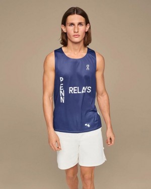 On Cloud Penn Relays Singlet Linne Herr Marinblå | On_SE8683