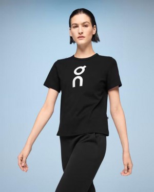 On Cloud Tryck T-shirts Dam Svarta Vita | On_SE8723